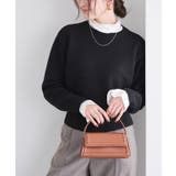 無地/ブラック | ネックが選べる無地ラメクロップド丈ニット ニット ラメ | Pierrot