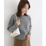 無地/チャコール | ネックが選べる無地ラメクロップド丈ニット ニット ラメ | Pierrot