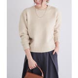 ラメ/ベージュ | ネックが選べる無地ラメクロップド丈ニット ニット ラメ | Pierrot