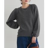 杢チャコール | ふんわりシャギーパフスリーブニット ニット パフスリーブ | Pierrot