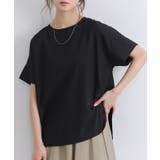 ブラック | 【イージーケア】ジョーゼットドルマンTブラウス 凹凸 シワ | Pierrot