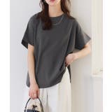 チャコール | 【イージーケア】ジョーゼットドルマンTブラウス 凹凸 シワ | Pierrot