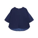ネイビー | キーネックフレアスリーブTブラウス UVカット 接触冷感 | Pierrot