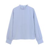 ブルー | フリルネックタックTブラウス ブラウス タック | Pierrot