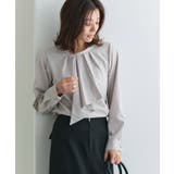 グレー | メタルバータイデザインTブラウス Tブラウス カットジョーゼット | Pierrot