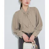 ベージュ | ボウタイデザインTブラウス ブラウス ボウタイ | Pierrot