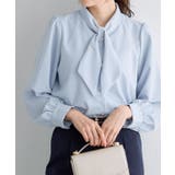 ライトブルー | ボウタイデザインTブラウス ブラウス ボウタイ | Pierrot