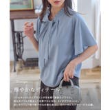 【接触冷感 UV ウォッシャブル】フリルネックタイTブラウス | Pierrot | 詳細画像6