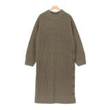 モカ | ボタンデザインワッフル編みニットワンピース ワンピース ワッフルワンピース | Pierrot