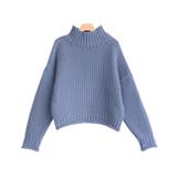ライトブルー | ローゲージハイネックニット ニット ローゲージ ハイネック トップス | Pierrot