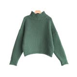 スモークグリーン | ローゲージハイネックニット ニット ローゲージ ハイネック トップス | Pierrot