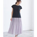 ラベンダー | コットンギャザーロングスカート ロングスカート フレアスカート コットン | Pierrot