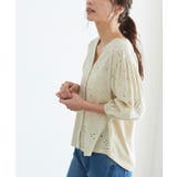 カット刺繍ノーカラーブラウス ブラウス 綿100 コットン ノーカラー 刺繍 | Pierrot | 詳細画像5 