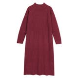 杢レッド | ボトルネックリブニットワンピース ワンピース ワンピ | Pierrot