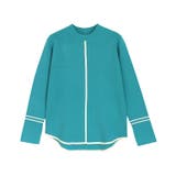 セルリアン×アイボリー | バイカラーライナーニット ニット セーター | Pierrot