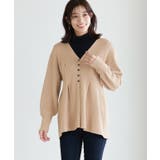 杢ベージュ | ウエストタックカーディガン カーディガン カーデ | Pierrot