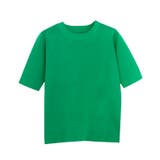グリーン | 多機能ニット5分袖トップス ニット ウォッシャブル | Pierrot