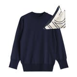 ネイビー | スカーフ付きニット ニット スカーフ | Pierrot