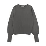 チャコール | ボリュームスリーブクロップドニット ニット ボリュームスリーブ | Pierrot