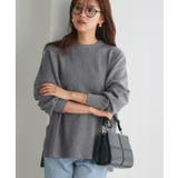 杢グレー | [吸湿発熱] 選べるネックサイドスリットニット ニット | Pierrot