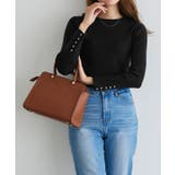 A/ブラック | 選べるデザイン袖ボタンリブニット ニット パール | Pierrot