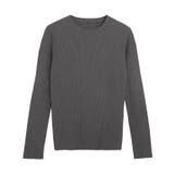 B/チャコール | 選べるデザイン袖ボタンリブニット ニット パール | Pierrot