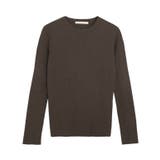 A/ブラウン | 選べるデザイン袖ボタンリブニット ニット パール | Pierrot