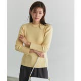 A/バター | 選べるデザイン袖ボタンリブニット ニット パール | Pierrot