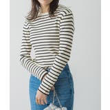 A/アイボリー×ブラック | 選べるデザイン袖ボタンリブニット ニット パール | Pierrot