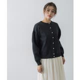 ブラック | スポンジニットパールボタンカーディガン 春 カーディガン | Pierrot