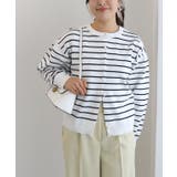 オフホワイト×ブラック | スポンジニットパールボタンカーディガン 春 カーディガン | Pierrot