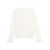 シアーフリル袖/オフホワイト | 選べる袖デザインリブニット ニット 細リブ | Pierrot