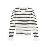 シアーフリル袖/ボーダー | 選べる袖デザインリブニット ニット 細リブ | Pierrot