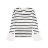 ロングフレア袖/ボーダー | 選べる袖デザインリブニット ニット 細リブ | Pierrot