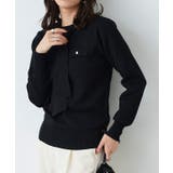 ブラック | ボウタイポケットニット ニット ボウタイ | Pierrot