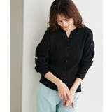 ブラック | キーネックリブニットカーディガン カーディガン ニット | Pierrot