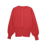 レッド | 多機能パールボタンニットカーディガン パールボタン カーディガン | Pierrot