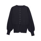 ネイビー | 多機能パールボタンニットカーディガン パールボタン カーディガン | Pierrot