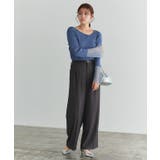 袖シアー切り替えアシメネックリブニット ニット リブ | Pierrot | 詳細画像20 