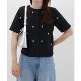 ブラック | ビジューニットカーディガン カーディガン ニット | Pierrot