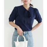 ネイビー | 接触冷感2wayリボンニット ニット 接触冷感 | Pierrot