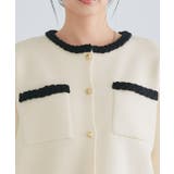 ゴールドボタン配色ニットジャケット ジャケット ニット | Pierrot | 詳細画像4 