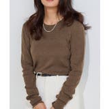 ブラウン | 細リブシンプルニット ニット 細リブ | Pierrot