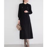 ブラック | ボウタイポケットニットワンピース ワンピース ニット | Pierrot