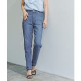 ブルー | 接触冷感ストレッチスリムテーパードデニム デニム 接触冷感 | Pierrot