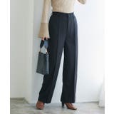 ブラック | カシミヤタッチセミルーズストレートパンツ パンツ カシミヤタッチ | Pierrot
