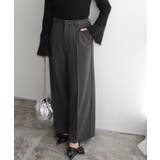 杢チャコール | カット起毛ピンタックワイドパンツ ワイドパンツ カット起毛 | Pierrot