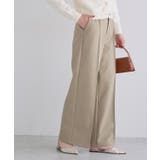 杢グレージュ | カット起毛ピンタックワイドパンツ あったか カット起毛 | Pierrot