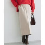 アイボリー | カット起毛ポケットIラインスカート スカート Iライン | Pierrot