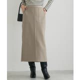 杢グレージュ | カット起毛ポケットIラインスカート スカート Iライン | Pierrot